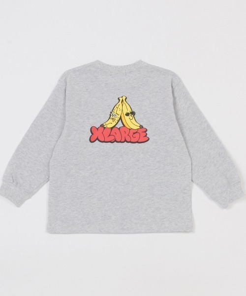 XLARGE KIDS（エクストララージキッズ）の「バッグバナナ&ロゴプリント長袖Tシャツ（Tシャツ/カットソー・キッズ・トップグレー/カーキ/ネイビー・80ｃｍ/90cm/100cm/110cm/120cm/130cm/140cm）」の12枚目の写真