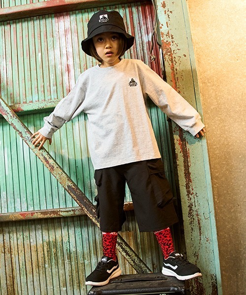 XLARGE KIDS（エクストララージキッズ）の「バッグバナナ&ロゴプリント長袖Tシャツ（Tシャツ/カットソー・キッズ・トップグレー/カーキ/ネイビー・80ｃｍ/90cm/100cm/110cm/120cm/130cm/140cm）」の15枚目の写真