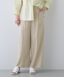 【褒められパンツ/洗える】ウエストゴムワイドタックパンツ