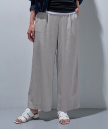 【褒められパンツ／洗える】ウエストゴムワイドタックパンツ