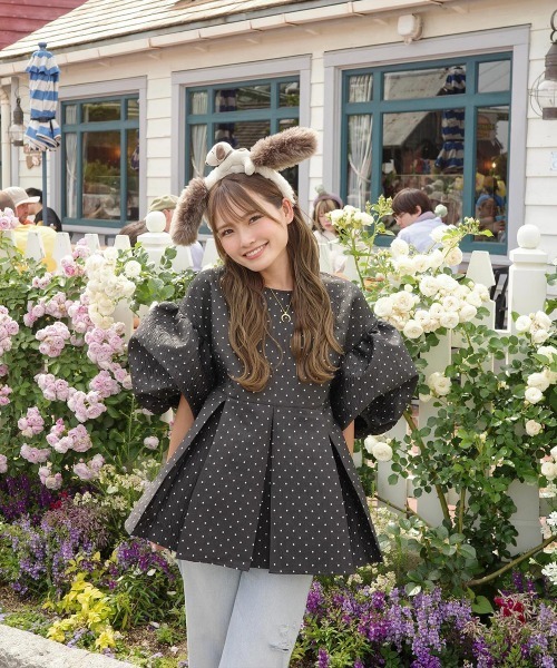 Lajour（ラジュール）の「日本製ブローチ付きプルオーバー（Tシャツ/カットソー・レディース・ネイビー/ブラック・フリー）」の9枚目の写真