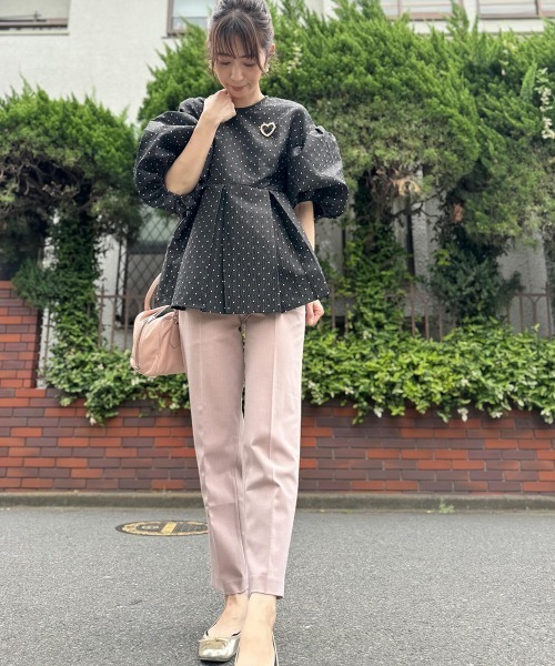 Lajour（ラジュール）の「日本製ブローチ付きプルオーバー（Tシャツ/カットソー・レディース・ネイビー/ブラック・フリー）」の17枚目の写真