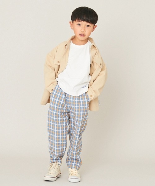 and D. petit main（アンドディープティマイン）の「チェックイージーパンツ（その他パンツ・キッズ・ベージュ/ブルー・130cm/120cm/110cm/100cm/90cm）」の6枚目の写真