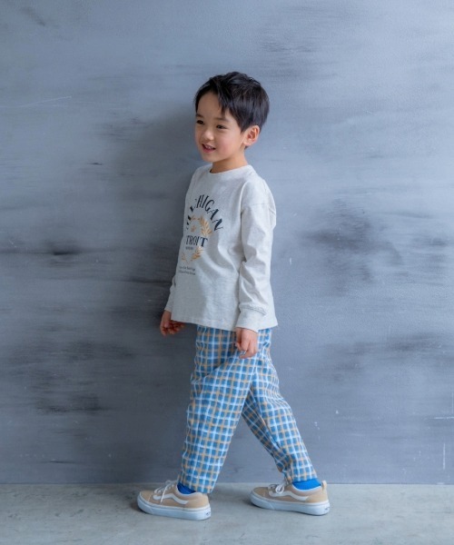 and D. petit main（アンドディープティマイン）の「チェックイージーパンツ（その他パンツ・キッズ・ベージュ/ブルー・130cm/120cm/110cm/100cm/90cm）」の12枚目の写真