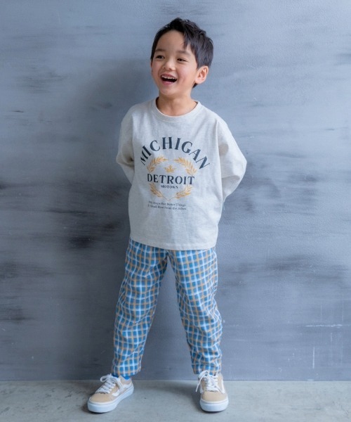 and D. petit main（アンドディープティマイン）の「チェックイージーパンツ（その他パンツ・キッズ・ベージュ/ブルー・130cm/120cm/110cm/100cm/90cm）」の13枚目の写真