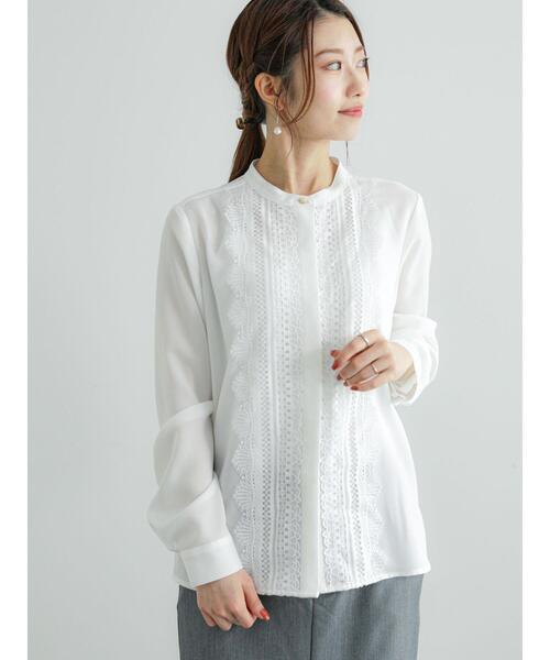 Te chichi（テチチ）の「フロントレースブラウス（シャツ/ブラウス・レディース・ブルー/グレー/オフホワイト・F）」の12枚目の写真