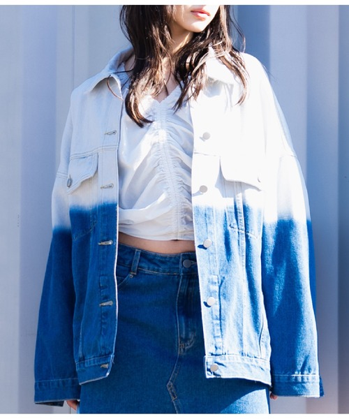 ANAP(アナップ)の「シャーリングブラウス(シャツ/ブラウス・レディース・ホワイト/グレー・FREE)」の6枚目の写真