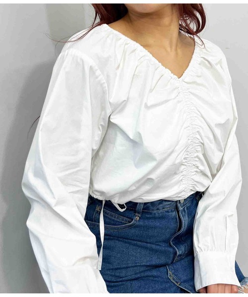 ANAP(アナップ)の「シャーリングブラウス(シャツ/ブラウス・レディース・ホワイト/グレー・FREE)」の21枚目の写真