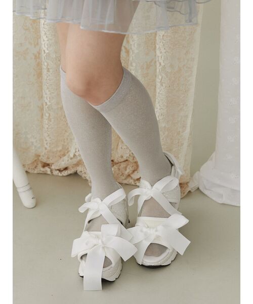 【セール】glitterリボンスニーカーサンダル（サンダル）｜merry jenny（メリージェニー）