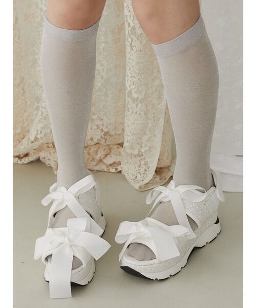 【セール】glitterリボンスニーカーサンダル（サンダル）｜merry jenny（メリージェニー）