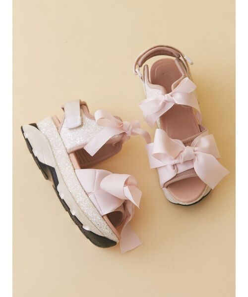 merry jenny（メリージェニー）の「glitterリボンスニーカーサンダル（サンダル・レディース・アイボリー/ブラック/ピンク・SMALL/MEDIUM/LARGE）」の22枚目の写真