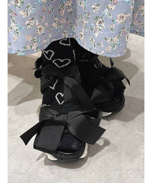 【セール】glitterリボンスニーカーサンダル（サンダル）｜merry jenny（メリージェニー）