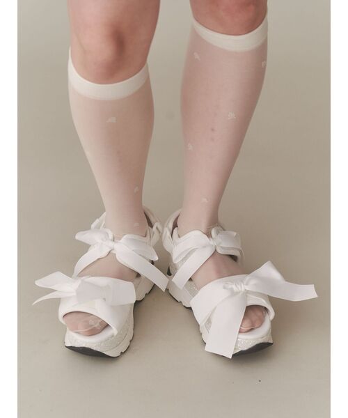 【セール】glitterリボンスニーカーサンダル（サンダル）｜merry jenny（メリージェニー）