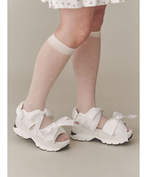 【セール】glitterリボンスニーカーサンダル（サンダル）｜merry jenny（メリージェニー）