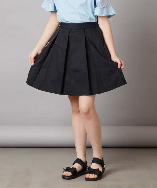 a.v.v（アーヴェヴェ）の「[140-150]インパン付きタックスカート（スカート・キッズ・ブルー/ライラック/ブラック・140/150）」の10枚目の写真