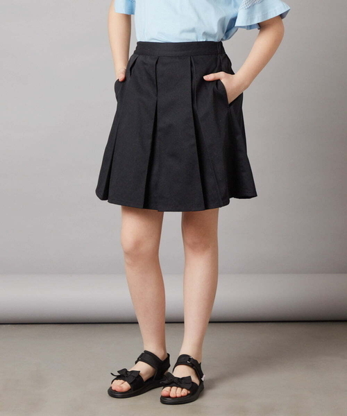 a.v.v（アーヴェヴェ）の「[140-150]インパン付きタックスカート（スカート・キッズ・ブルー/ライラック/ブラック・140/150）」の12枚目の写真