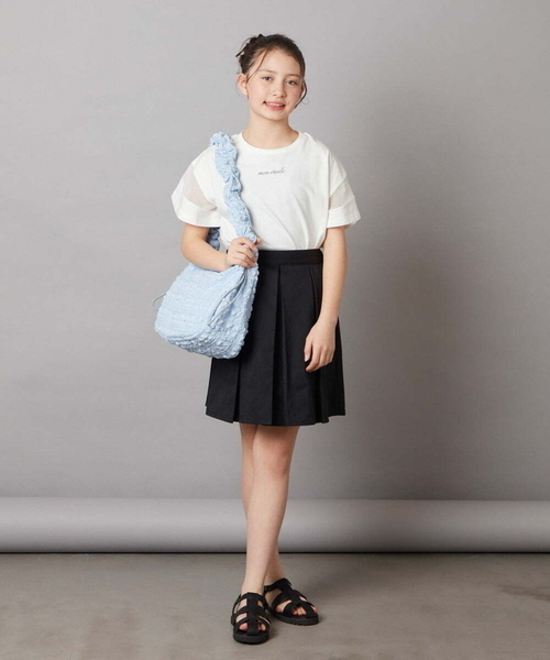 a.v.v（アーヴェヴェ）の「[140-150]インパン付きタックスカート（スカート・キッズ・ブルー/ライラック/ブラック・140/150）」の20枚目の写真