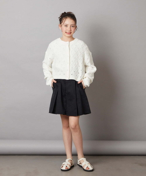 a.v.v（アーヴェヴェ）の「[140-150]インパン付きタックスカート（スカート・キッズ・ブルー/ライラック/ブラック・140/150）」の22枚目の写真