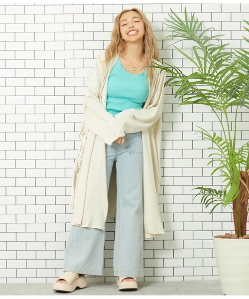 anap mimpi(アナップミンピ)の「ロング丈 ユッタリ カーディガン(カーディガン/ボレロ・レディース・ミント/モカ/ベージュ・FREE)」の10枚目の写真