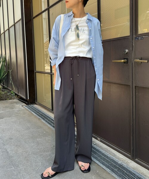 NOLLEY’S Sophi(ノーリーズソフィ)の「《セットアップ対応》ウォッシャブルツイルイージーワイドパンツ(その他パンツ・レディース・チャコールグレー/ブラック/ホワイト・36/38/34)」の9枚目の写真