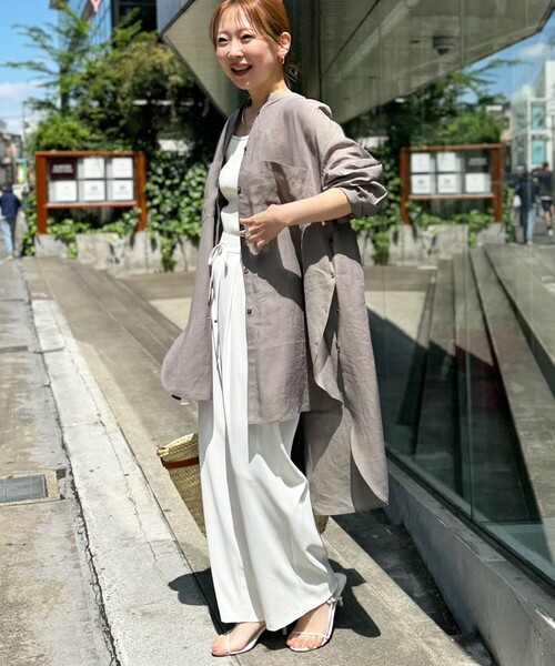 NOLLEY’S Sophi(ノーリーズソフィ)の「《セットアップ対応》ウォッシャブルツイルイージーワイドパンツ(その他パンツ・レディース・チャコールグレー/ブラック/ホワイト・36/38/34)」の8枚目の写真