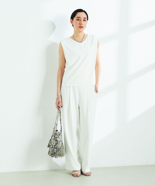 NOLLEY’S Sophi(ノーリーズソフィ)の「《セットアップ対応》ウォッシャブルツイルイージーワイドパンツ(その他パンツ・レディース・チャコールグレー/ブラック/ホワイト・36/38/34)」の21枚目の写真