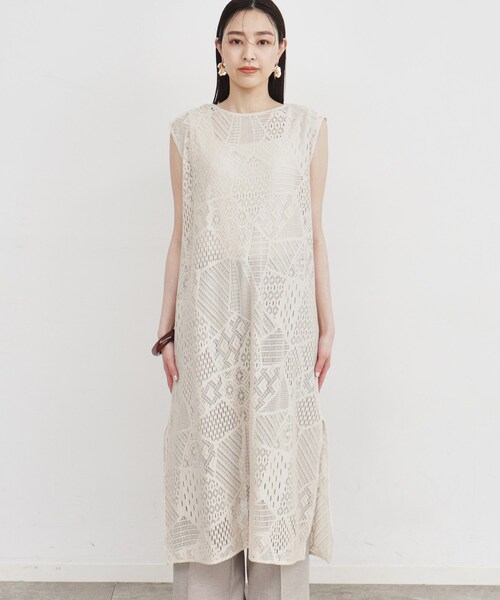 THE SHOP TK (ザ ショップ ティーケー )の「◆【前後2WAY】レースロングジレ/洗える(ベスト・レディース・アイボリー/ブラック・99)」の5枚目の写真