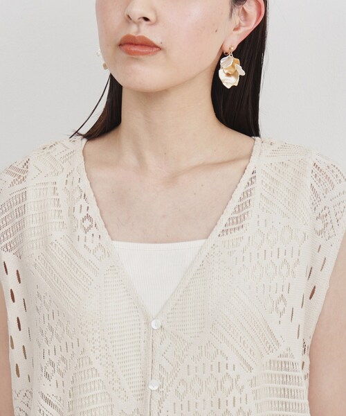 THE SHOP TK (ザ ショップ ティーケー )の「◆【前後2WAY】レースロングジレ/洗える(ベスト・レディース・アイボリー/ブラック・99)」の8枚目の写真