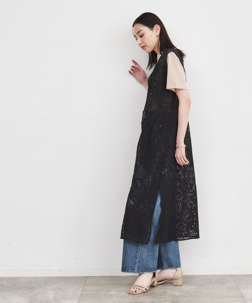 THE SHOP TK (ザ ショップ ティーケー )の「◆【前後2WAY】レースロングジレ/洗える(ベスト・レディース・アイボリー/ブラック・99)」の13枚目の写真