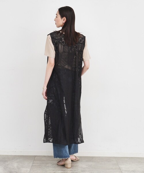 THE SHOP TK (ザ ショップ ティーケー )の「◆【前後2WAY】レースロングジレ/洗える(ベスト・レディース・アイボリー/ブラック・99)」の14枚目の写真
