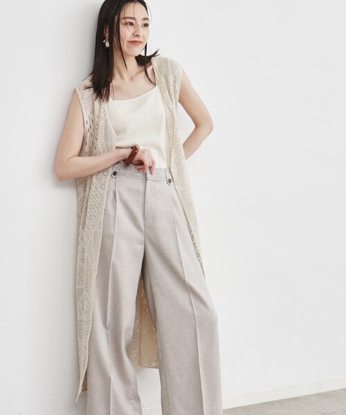 THE SHOP TK (ザ ショップ ティーケー )の「◆【前後2WAY】レースロングジレ/洗える(ベスト・レディース・アイボリー/ブラック・99)」の16枚目の写真