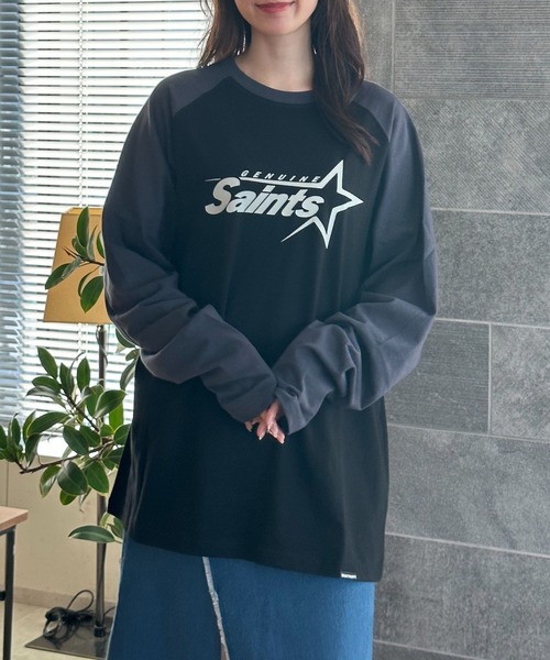 【セール】【UNISEX】SAINTPAIN／ビッグスターロゴロングスリーブＴ 2121556（Tシャツ/カットソー）｜SAINTPAIN（セイントペイン）