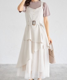 tocco closet | 【ZOZO限定】ラップアシメトリーチュール切替ジャンパースカート(ワンピース)