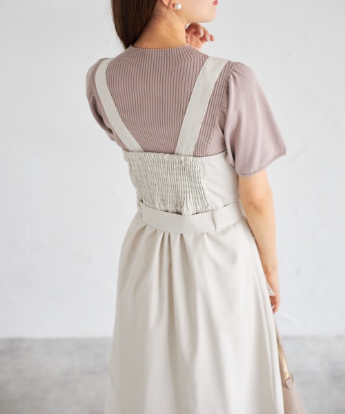 tocco closet(トッコ クローゼット)の「【ZOZO限定】ラップアシメトリーチュール切替ジャンパースカート(ワンピース・レディース・ネイビー/キナリ/ブラック・M)」の14枚目の写真
