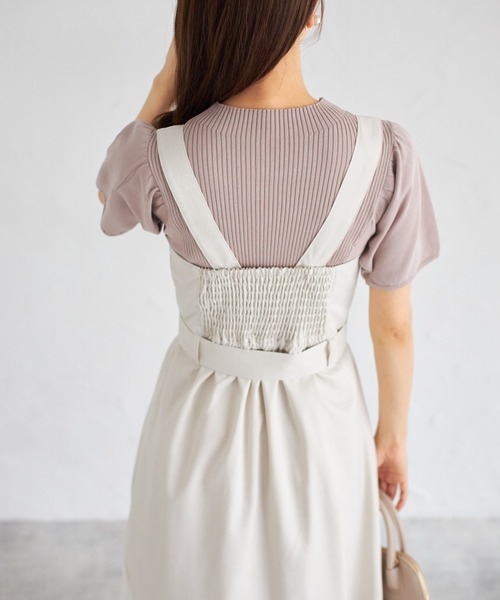 tocco closet(トッコ クローゼット)の「【ZOZO限定】ラップアシメトリーチュール切替ジャンパースカート(ワンピース・レディース・ネイビー/キナリ/ブラック・M)」の13枚目の写真