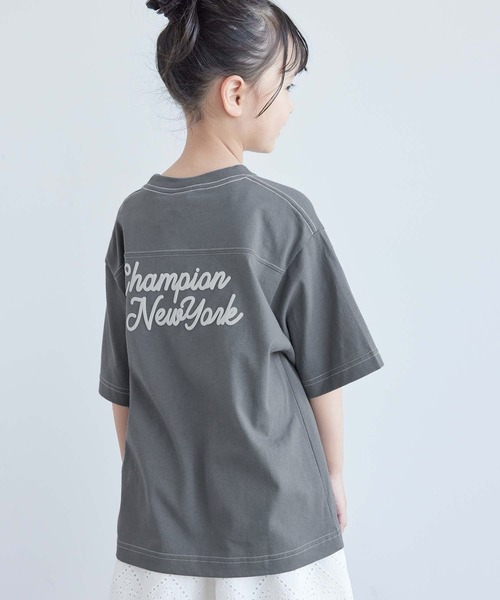 Champion（チャンピオン）の「【KIDS】【Champion/チャンピオン】SHORT SLEEVE BACK LOGO Tシャツ（Tシャツ/カットソー・キッズ・チャコールグレー/キナリ・120/130/140/150）」の7枚目の写真
