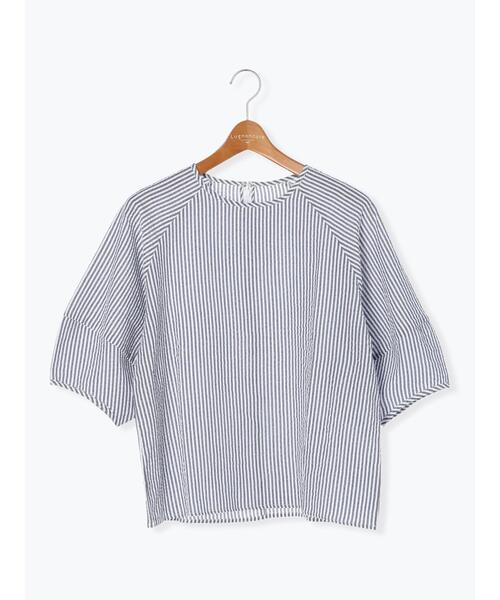 Lugnoncure（ルノンキュール）の「バックファスナーサッカーブラウス（シャツ/ブラウス・レディース・オフホワイト/ブラック/ネイビー・F）」の14枚目の写真