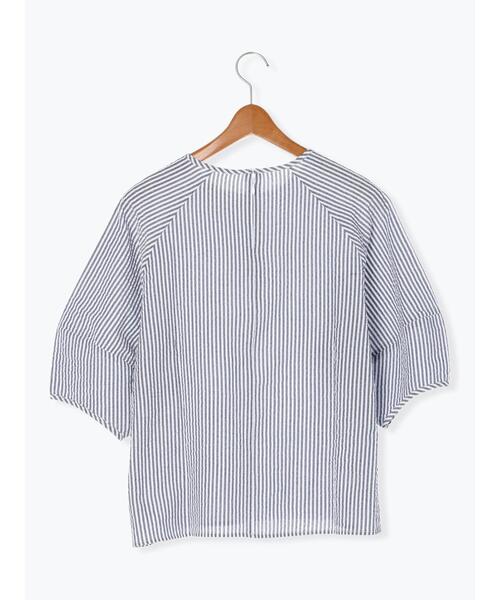 Lugnoncure（ルノンキュール）の「バックファスナーサッカーブラウス（シャツ/ブラウス・レディース・オフホワイト/ブラック/ネイビー・F）」の15枚目の写真