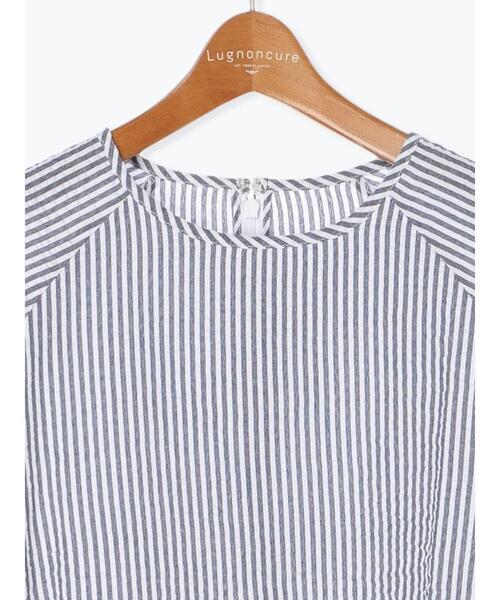 Lugnoncure（ルノンキュール）の「バックファスナーサッカーブラウス（シャツ/ブラウス・レディース・オフホワイト/ブラック/ネイビー・F）」の16枚目の写真