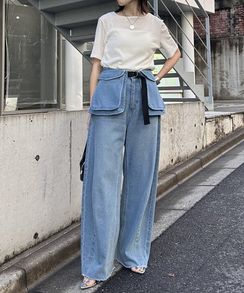 COLLAGE GALLARDAGALANTE（コラージュガリャルダガランテ）の「ドライシアー半袖Tシャツ（Tシャツ/カットソー・レディース・ホワイト/ブラック・FREE）」の6枚目の写真