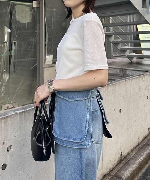 COLLAGE GALLARDAGALANTE（コラージュガリャルダガランテ）の「ドライシアー半袖Tシャツ（Tシャツ/カットソー・レディース・ホワイト/ブラック・FREE）」の8枚目の写真