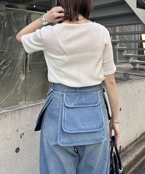 COLLAGE GALLARDAGALANTE（コラージュガリャルダガランテ）の「ドライシアー半袖Tシャツ（Tシャツ/カットソー・レディース・ホワイト/ブラック・FREE）」の10枚目の写真