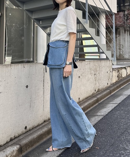 COLLAGE GALLARDAGALANTE（コラージュガリャルダガランテ）の「ドライシアー半袖Tシャツ（Tシャツ/カットソー・レディース・ホワイト/ブラック・FREE）」の12枚目の写真