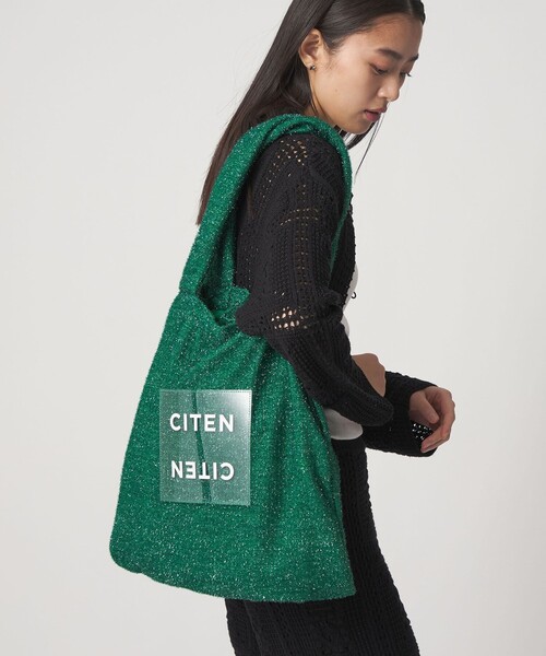 CITEN(シテン)の「<CITEN>キラキラクリアロゴトートバッグ(トートバッグ・レディース・ブラック/ロイヤルブルー/シルバー/ベージュ/オリーブ/ダークグリーン/ライトピンク・FREE)」の4枚目の写真
