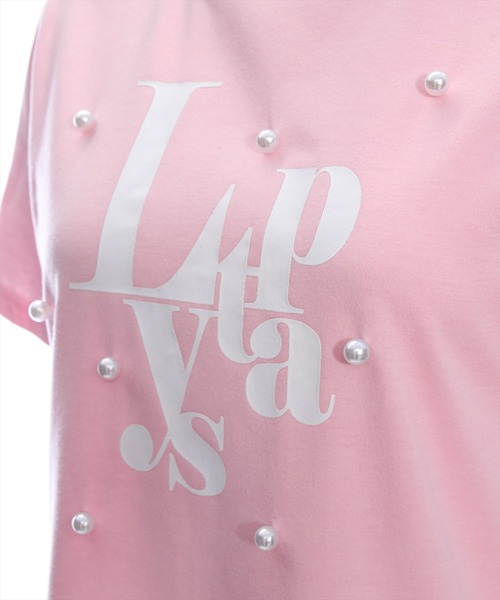 clear（クリア）の「ロゴパール半袖Tシャツ［フレンチ ガーリー カジュアル］≪再入荷≫（Tシャツ/カットソー・レディース・ピンク/オフホワイト/ブラック・F）」の10枚目の写真