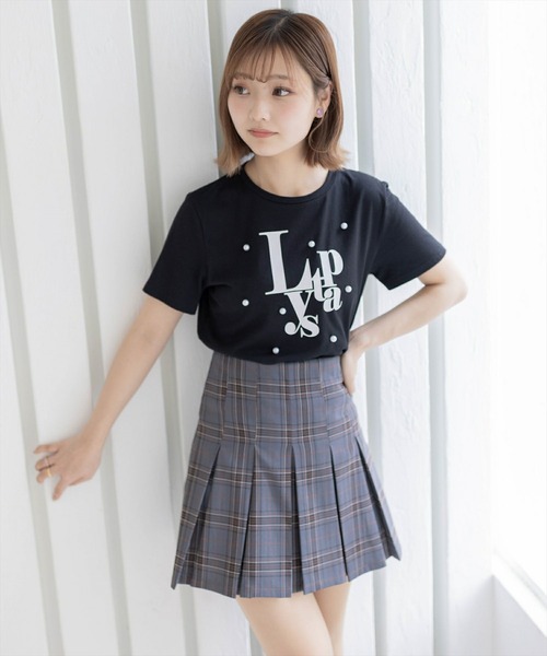clear（クリア）の「ロゴパール半袖Tシャツ［フレンチ ガーリー カジュアル］≪再入荷≫（Tシャツ/カットソー・レディース・ピンク/オフホワイト/ブラック・F）」の12枚目の写真