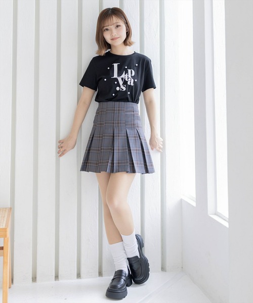 clear（クリア）の「ロゴパール半袖Tシャツ［フレンチ ガーリー カジュアル］≪再入荷≫（Tシャツ/カットソー・レディース・ピンク/オフホワイト/ブラック・F）」の13枚目の写真