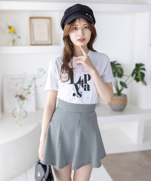 clear（クリア）の「ロゴパール半袖Tシャツ［フレンチ ガーリー カジュアル］≪再入荷≫（Tシャツ/カットソー・レディース・ピンク/オフホワイト/ブラック・F）」の14枚目の写真