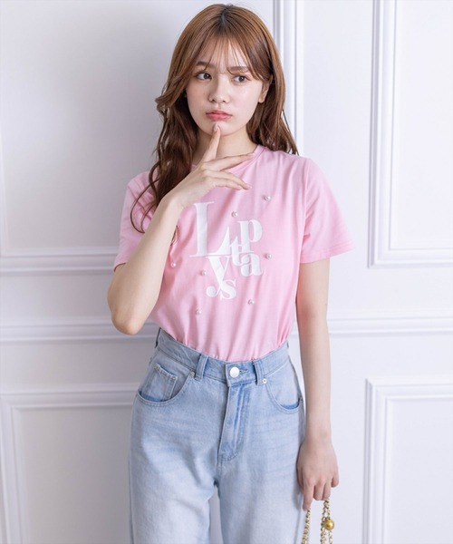 clear（クリア）の「ロゴパール半袖Tシャツ［フレンチ ガーリー カジュアル］≪再入荷≫（Tシャツ/カットソー・レディース・ピンク/オフホワイト/ブラック・F）」の16枚目の写真