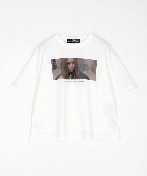 NICOLE CLUB(ニコル クラブ)の「M3GAN(ミーガン) フォトプリントTシャツ / オリジナル / 前後プリント(Tシャツ/カットソー・レディース・チャコールグレー/オフホワイト・FREE)」の11枚目の写真